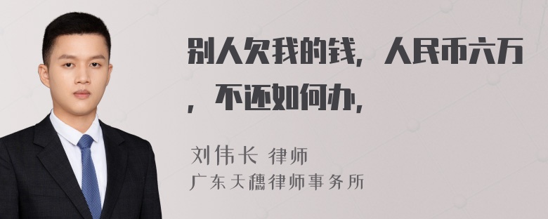 别人欠我的钱，人民币六万，不还如何办，