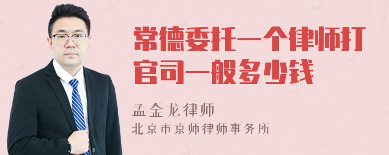 常德委托一个律师打官司一般多少钱