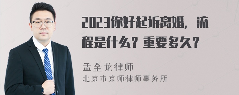 2023你好起诉离婚，流程是什么？重要多久？