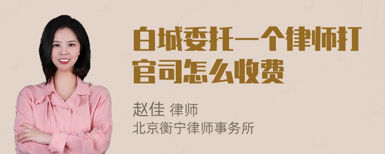 白城委托一个律师打官司怎么收费