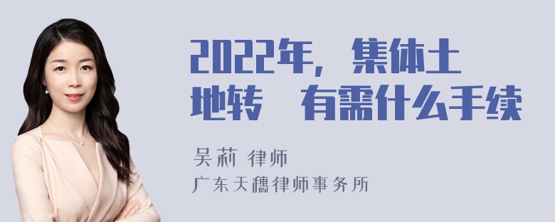 2022年，集体土地转國有需什么手续