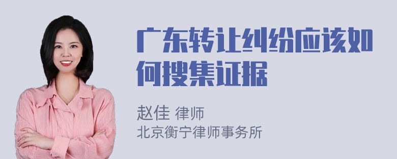 广东转让纠纷应该如何搜集证据