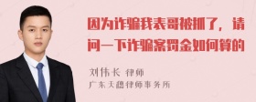 因为诈骗我表哥被抓了，请问一下诈骗案罚金如何算的