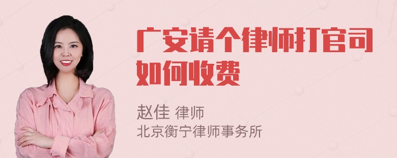 广安请个律师打官司如何收费