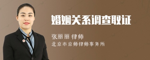 婚姻关系调查取证