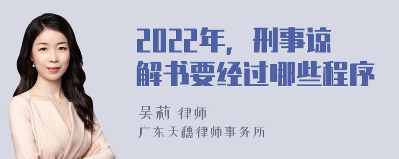 2022年，刑事谅解书要经过哪些程序