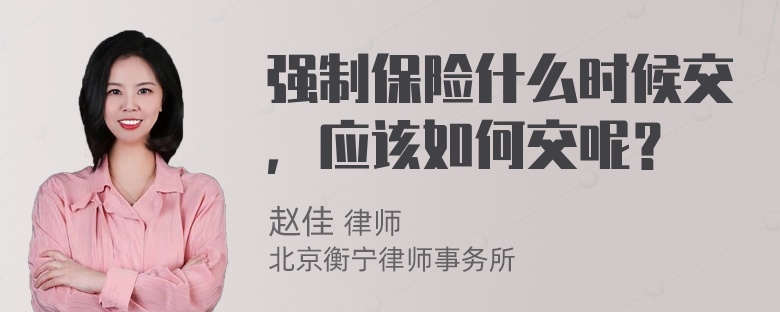 强制保险什么时候交，应该如何交呢？