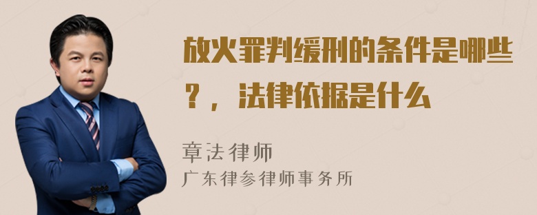 放火罪判缓刑的条件是哪些？，法律依据是什么