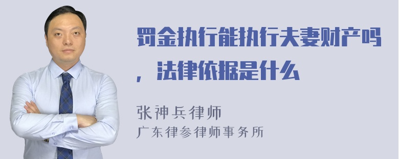 罚金执行能执行夫妻财产吗，法律依据是什么