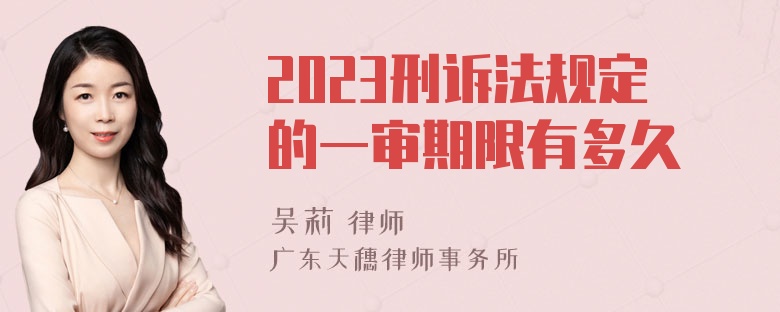 2023刑诉法规定的一审期限有多久