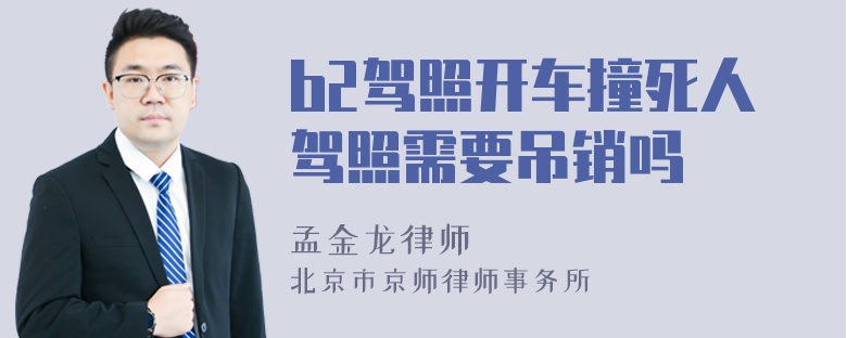 b2驾照开车撞死人驾照需要吊销吗