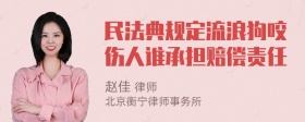 民法典规定流浪狗咬伤人谁承担赔偿责任