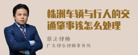 株洲车辆与行人的交通肇事该怎么处理