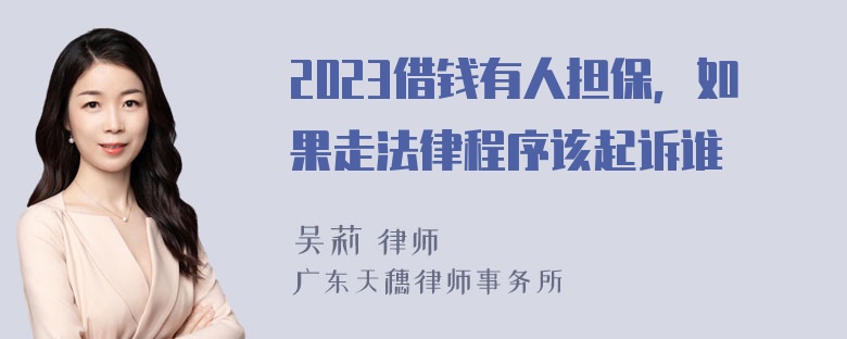 2023借钱有人担保，如果走法律程序该起诉谁