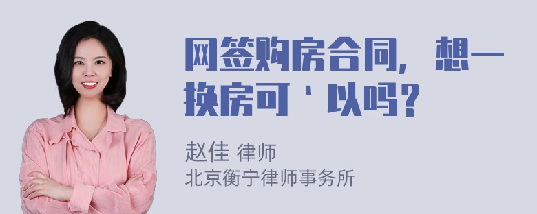 网签购房合同，想一换房可｀以吗？