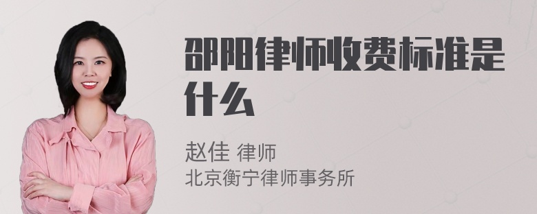 邵阳律师收费标准是什么