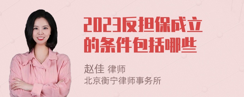 2023反担保成立的条件包括哪些