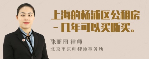 上海的杨浦区公租房－几年可以买断买。