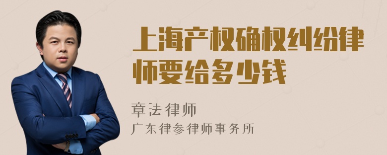 上海产权确权纠纷律师要给多少钱