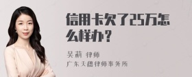 信用卡欠了25万怎么样办？