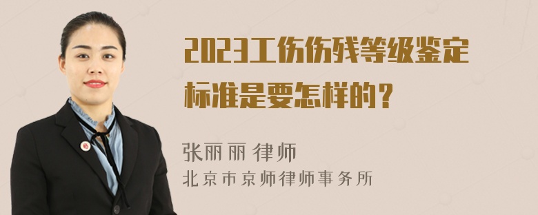 2023工伤伤残等级鉴定标准是要怎样的？