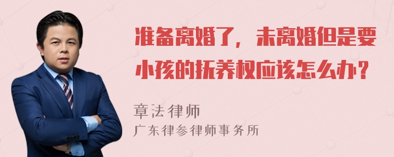 准备离婚了，未离婚但是要小孩的抚养权应该怎么办？