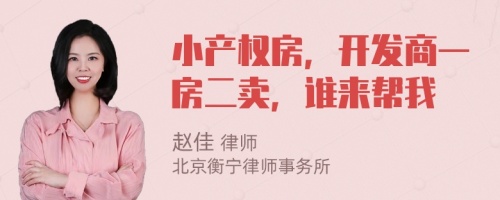 小产权房，开发商一房二卖，谁来帮我