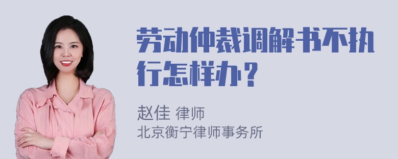 劳动仲裁调解书不执行怎样办？