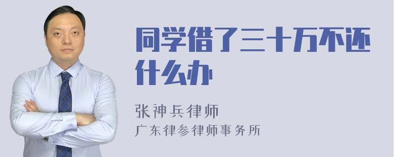 同学借了三十万不还什么办