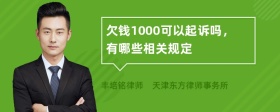 欠钱1000可以起诉吗，有哪些相关规定