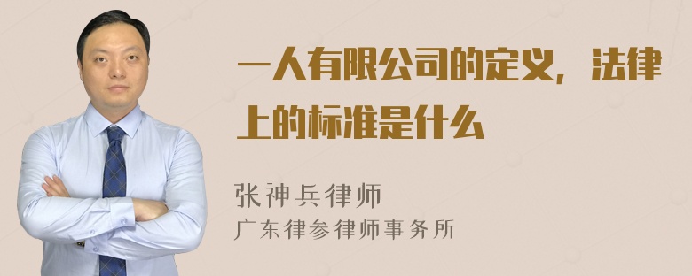 一人有限公司的定义，法律上的标准是什么