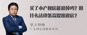 买了小产权房能退掉吗？用什么法律条款提出退房？