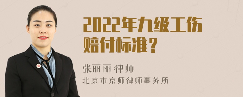 2022年九级工伤赔付标准？