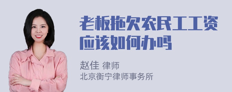 老板拖欠农民工工资应该如何办吗