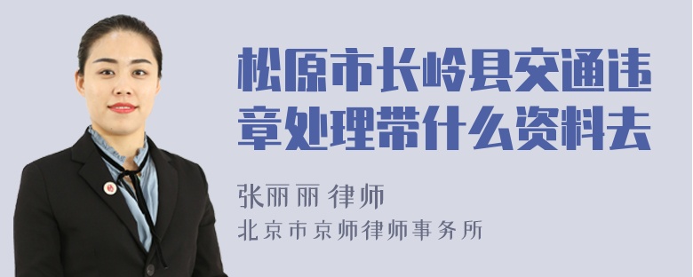 松原市长岭县交通违章处理带什么资料去