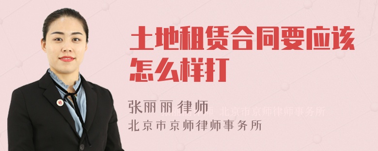 土地租赁合同要应该怎么样打