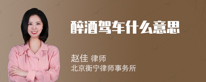 醉酒驾车什么意思