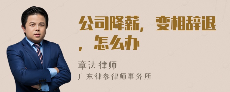 公司降薪，变相辞退，怎么办