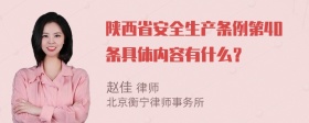 陕西省安全生产条例第40条具体内容有什么？