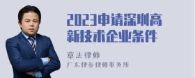 2023申请深圳高新技术企业条件