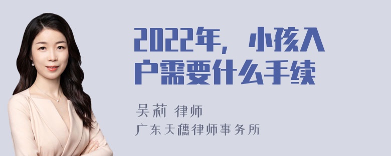 2022年，小孩入户需要什么手续