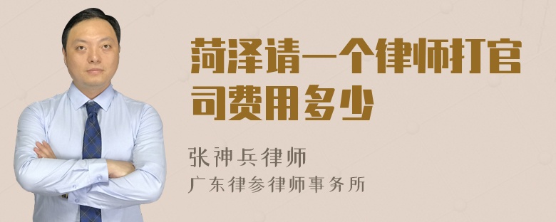 菏泽请一个律师打官司费用多少