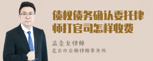 债权债务确认委托律师打官司怎样收费