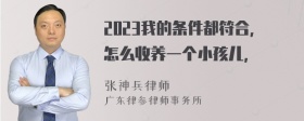 2023我的条件都符合，怎么收养一个小孩儿，