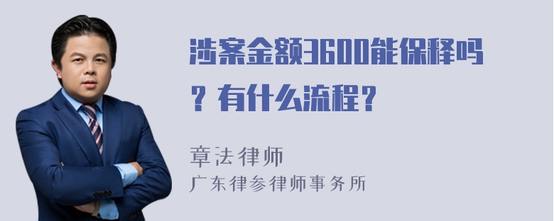 涉案金额3600能保释吗？有什么流程？