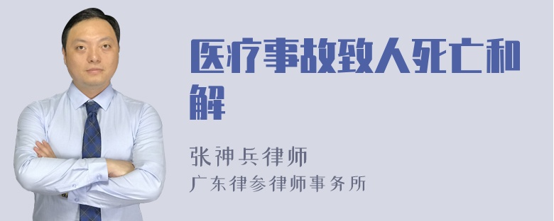 医疗事故致人死亡和解