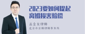 2023要如何提起离婚损害赔偿