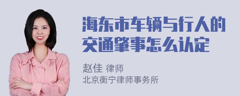 海东市车辆与行人的交通肇事怎么认定