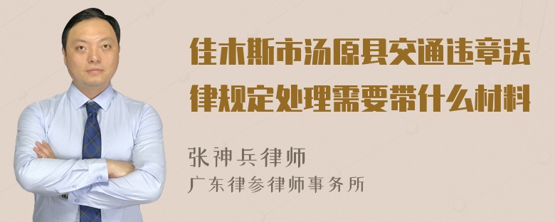 佳木斯市汤原县交通违章法律规定处理需要带什么材料