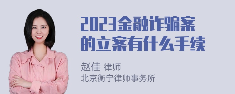 2023金融诈骗案的立案有什么手续
